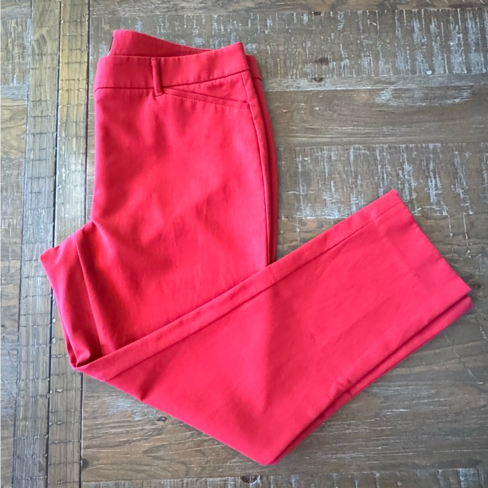 White House Black Market Slim Ankle Vibrant Red Pants, Size 12